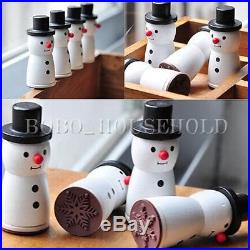Wooden Snowman Snowflake Stamp XMAS Gift Decor Scrapbooking Card Making Stamper