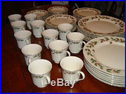 World Bazaars 48 Piece Holly Berry Christmas Dishes