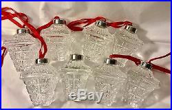 Wow! Beautiful! Vintage Waterford Set 8 Large Crystal Ball Christmas Ornaments