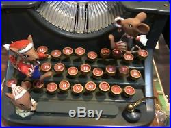 Wow! Christmas Mice Moving Typewriter Jolly Old St Nicholas Music Box