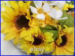 Wreath hanger for front door about 25 wide. Huge. Birds n sunflowers