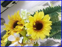 Wreath hanger for front door about 25 wide. Huge. Birds n sunflowers