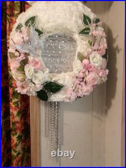 Wreath hanger for front door or inside wall. Butterfly silver
