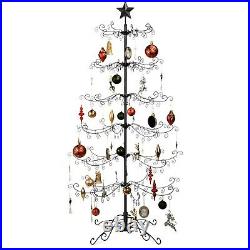 Wrought Iron Christmas Any Holiday Tree Ornament Display with Easy Assembly, Stand