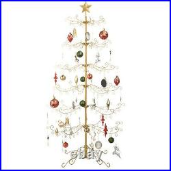 Wrought Iron Christmas Any Holiday Tree Ornament Display with Easy Assembly, Stand