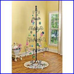 Wrought Iron Tree Metal Ornament Holder Holiday Christmas Easter Photo Display