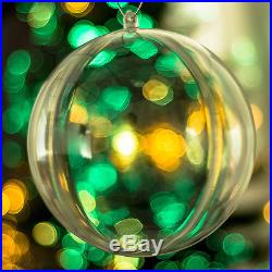 X100 Clear Baubles Empty Fillable Christmas Tree Decorations 100mm Ornament gift