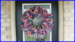 XL Patriotic 4th of July Country Truck Farmhouse Front Door Wreath Home Decor