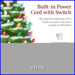 XL Pre-Lit Ceramic Christmas Tree Decoration with LED Light, Timer 24in XL Pre-Lit Ceramic Christmas Tree Decoration with LED Light, Timer 24in