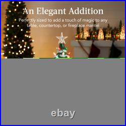 XL Pre-Lit Ceramic Christmas Tree Decoration with LED Light, Timer 24in XL Pre-Lit Ceramic Christmas Tree Decoration with LED Light, Timer 24in