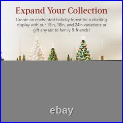 XL Pre-Lit Ceramic Christmas Tree Decoration with LED Light, Timer 24in XL Pre-Lit Ceramic Christmas Tree Decoration with LED Light, Timer 24in