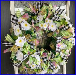 XL Spring Meadow St. Patrick's Day Easter Deco Mesh Front Door Wreath Home Decor