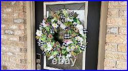 XL Spring Meadow St. Patrick's Day Easter Deco Mesh Front Door Wreath Home Decor