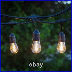 XYHP-15-Light 48 ft. Outdoor Solar 1W 2700k LED S14 Hanging Bulb String-Light