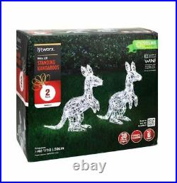 Xmas Christmas Lytworx 40cm LED Solar Standing Kangaroos 2 pack