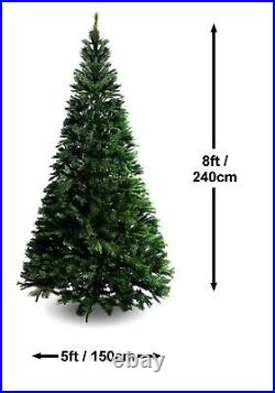Xmas Christmas Tree 8ft 240cm Colorado Pine Hinged Indoor Bushy Best Artificial