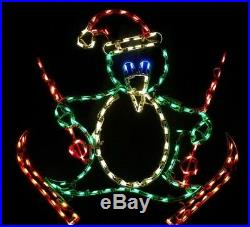 Xmas Penguin On Skis Outdoor Holiday LED Lighted Decoration Steel Wireframe