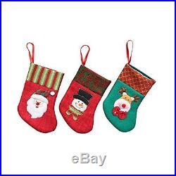 YAMUDA 3 Pcs Set Small size Embroidery Classic Christmas Stockings Children Gift
