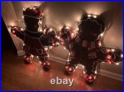 YULESCAPES VINTAGE BLOW FOAM GINGERBREAD MAN & WOMAN 30 Christmas Lighted Decor