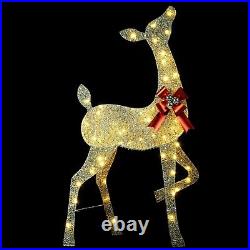 YULETIME Pre-lit 3 Piece Christmas Reindeer Family Warm White LED Lights