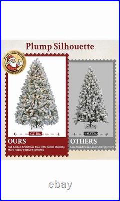 Yaheetech 6ft Snow Flocked Pre-lit Christmas Tree with 250 Warm White ...