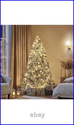 Yaheetech 6ft Snow Flocked Pre-lit Christmas Tree with 250 Warm White ...