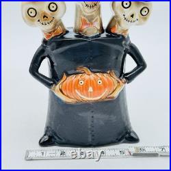 Yankee Candle Boney Bunch Triple Head Skeleton Halloween Votive Candle Holder