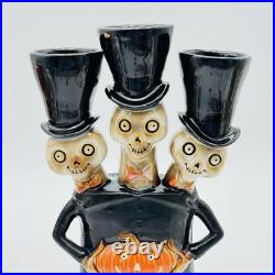 Yankee Candle Boney Bunch Triple Head Skeleton Halloween Votive Candle Holder