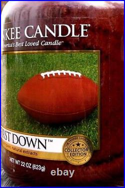 Yankee Candle FIRST DOWN Football Leather Large 22 oz WHITE LABELRARENEW