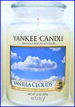 Yankee Candle Retired VANILLA CLOUDS Large 22 oz. WHITE LABEL RARE NEW