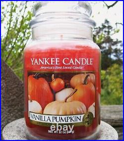 Yankee Candle Retired VANILLA PUMPKIN Food Large 22 oz. WHITE LABELRARENEW