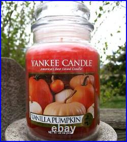 Yankee Candle Retired VANILLA PUMPKIN Food Large 22 oz. WHITE LABELRARENEW