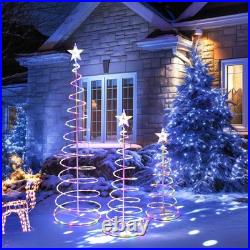 Yescom 3Pack LED Christmas Spiral Light 3/4/6FT Decoration Yard Multi-color