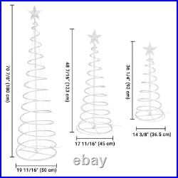 Yescom 3Pack LED Christmas Spiral Light 3/4/6FT USB Powered Decor Multi-color