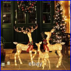 Yescom 3 Piece Lighted Christmas Deer Family Set 210 LED Outdoor Yard Décor