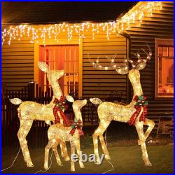 Yescom 3 Piece Lighted Christmas Deer Family Set 210 LED Outdoor Yard Décor