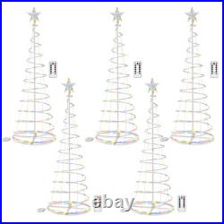 Yescom 5Ft LED Spiral Tree Light Outdoor Xmas Decor Battery Multi-color 5Pack