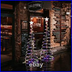 Yescom 5Ft LED Spiral Tree Light Outdoor Xmas Decor Battery Multi-color 5Pack