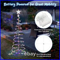 Yescom 5Ft LED Spiral Tree Light Outdoor Xmas Decor Battery Multi-color 5Pack