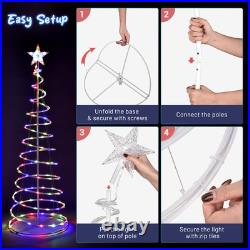 Yescom 5Ft LED Spiral Tree Light Outdoor Xmas Decor Battery Multi-color 5Pack