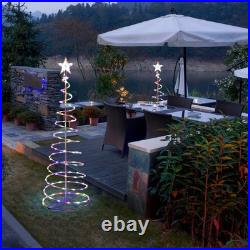 Yescom 5Ft LED Spiral Tree Light USB Powered YardChristmas Multi-color 2Pack