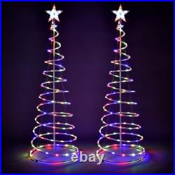 Yescom 5Ft LED Spiral Tree Light USB Powered YardChristmas Multi-color 2Pack