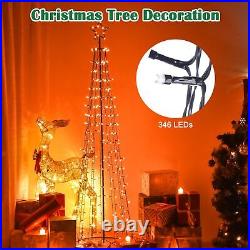 Yescom 6 Ft Cone Christmas Tree Décor 346 LED Light Bluetooth Remote Control