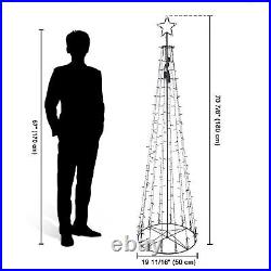 Yescom 6 Ft Cone Christmas Tree Décor 346 LED Light Bluetooth Remote Control