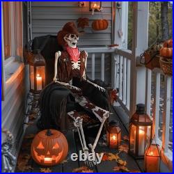Yescom Life Size Cowboy Skeleton Poseable 5.4Ft Halloween Party Decoration 2024