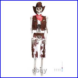 Yescom Life Size Cowboy Skeleton Poseable 5.4Ft Halloween Party Decoration 2024