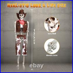 Yescom Life Size Cowboy Skeleton Poseable 5.4Ft Halloween Party Decoration 2024