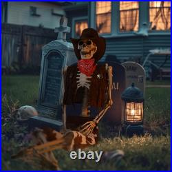 Yescom Life Size Cowboy Skeleton Poseable 5.4Ft Halloween Party Decoration 2024