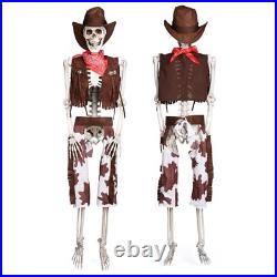 Yescom Life Size Cowboy Skeleton Poseable 5.4Ft Halloween Party Decoration 2024