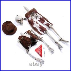 Yescom Life Size Cowboy Skeleton Poseable 5.4Ft Halloween Party Decoration 2024